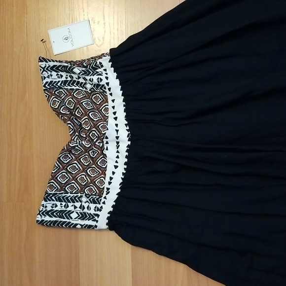NWT Volcom Spinternship Dress Cotton Strapless Size S - Picture 2 of 11